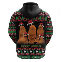 Marcus The Worm Christmas Zip Hoodie Funny Gen Alpha Meme Slang - Wonder Print Shop