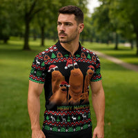Marcus The Worm Christmas Zipper Polo Shirt Funny Gen Alpha Meme Slang - Wonder Print Shop