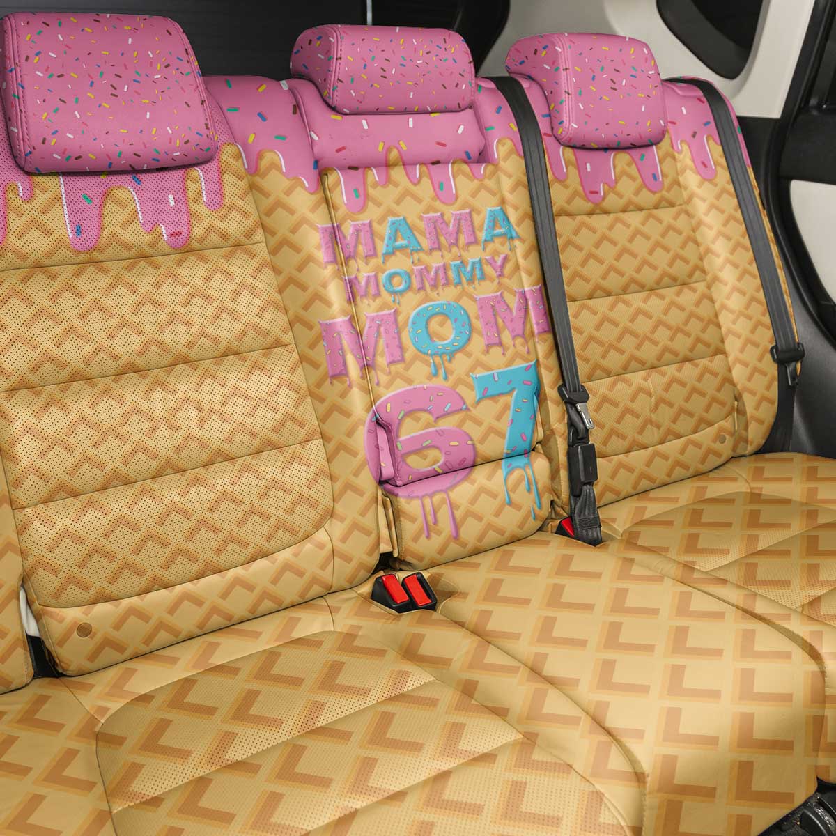 Mama Mommy Mom Six Seven 67 Back Car Seat Cover Sweet Dripping Style - Wonder Print Shop