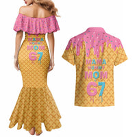 Mama Mommy Mom Six Seven 67 Couples Matching Mermaid Dress and Hawaiian Shirt Sweet Dripping Style - Wonder Print Shop