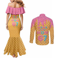 Mama Mommy Mom Six Seven 67 Couples Matching Mermaid Dress and Long Sleeve Button Shirt Sweet Dripping Style - Wonder Print Shop