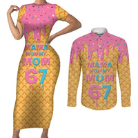 Mama Mommy Mom Six Seven 67 Couples Matching Short Sleeve Bodycon Dress and Long Sleeve Button Shirt Sweet Dripping Style - Wonder Print Shop