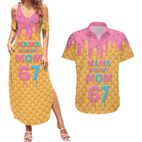 Mama Mommy Mom Six Seven 67 Couples Matching Summer Maxi Dress and Hawaiian Shirt Sweet Dripping Style - Wonder Print Shop