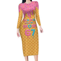 Mama Mommy Mom Six Seven 67 Family Matching Long Sleeve Bodycon Dress and Hawaiian Shirt Sweet Dripping Style