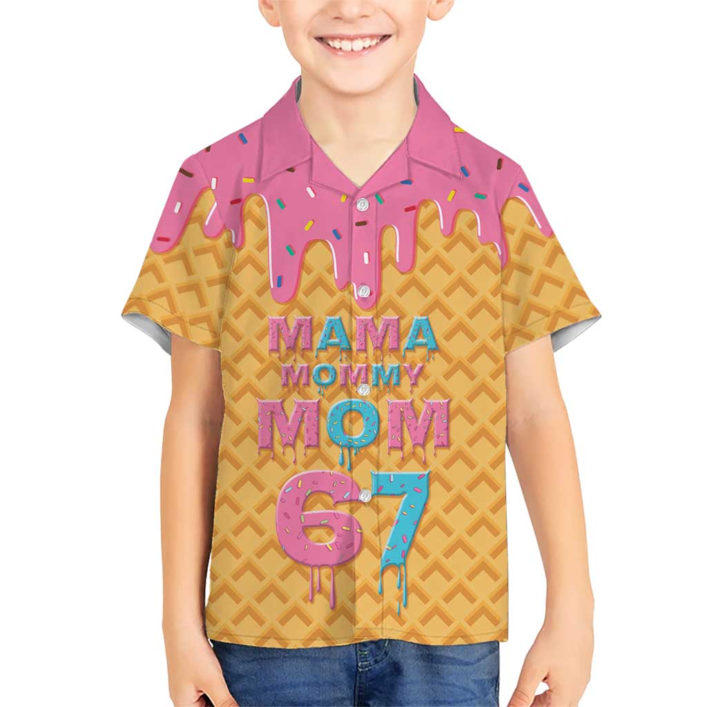 Mama Mommy Mom Six Seven 67 Family Matching Long Sleeve Bodycon Dress and Hawaiian Shirt Sweet Dripping Style