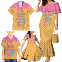 Mama Mommy Mom Six Seven 67 Family Matching Mermaid Dress and Hawaiian Shirt Sweet Dripping Style