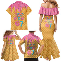 Mama Mommy Mom Six Seven 67 Family Matching Mermaid Dress and Hawaiian Shirt Sweet Dripping Style