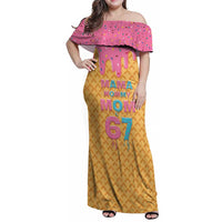 Mama Mommy Mom Six Seven 67 Family Matching Off Shoulder Maxi Dress and Hawaiian Shirt Sweet Dripping Style