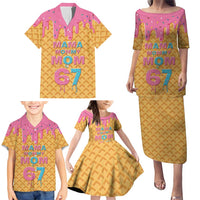 Mama Mommy Mom Six Seven 67 Family Matching Puletasi and Hawaiian Shirt Sweet Dripping Style