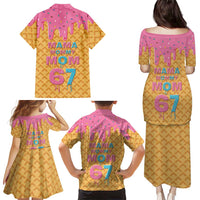 Mama Mommy Mom Six Seven 67 Family Matching Puletasi and Hawaiian Shirt Sweet Dripping Style