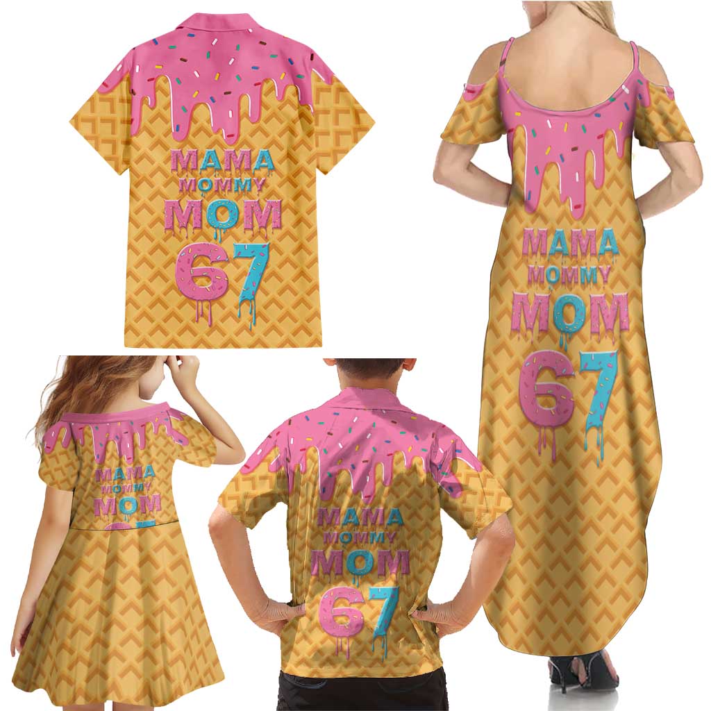 Mama Mommy Mom Six Seven 67 Family Matching Summer Maxi Dress and Hawaiian Shirt Sweet Dripping Style