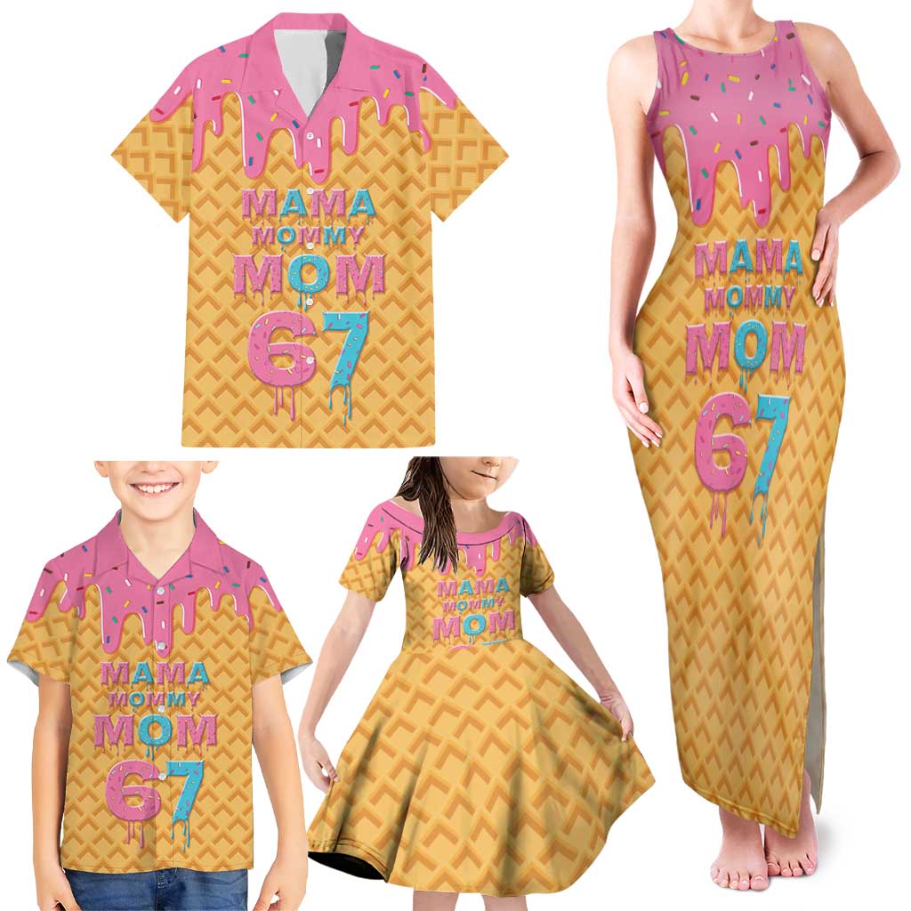 Mama Mommy Mom Six Seven 67 Family Matching Tank Maxi Dress and Hawaiian Shirt Sweet Dripping Style