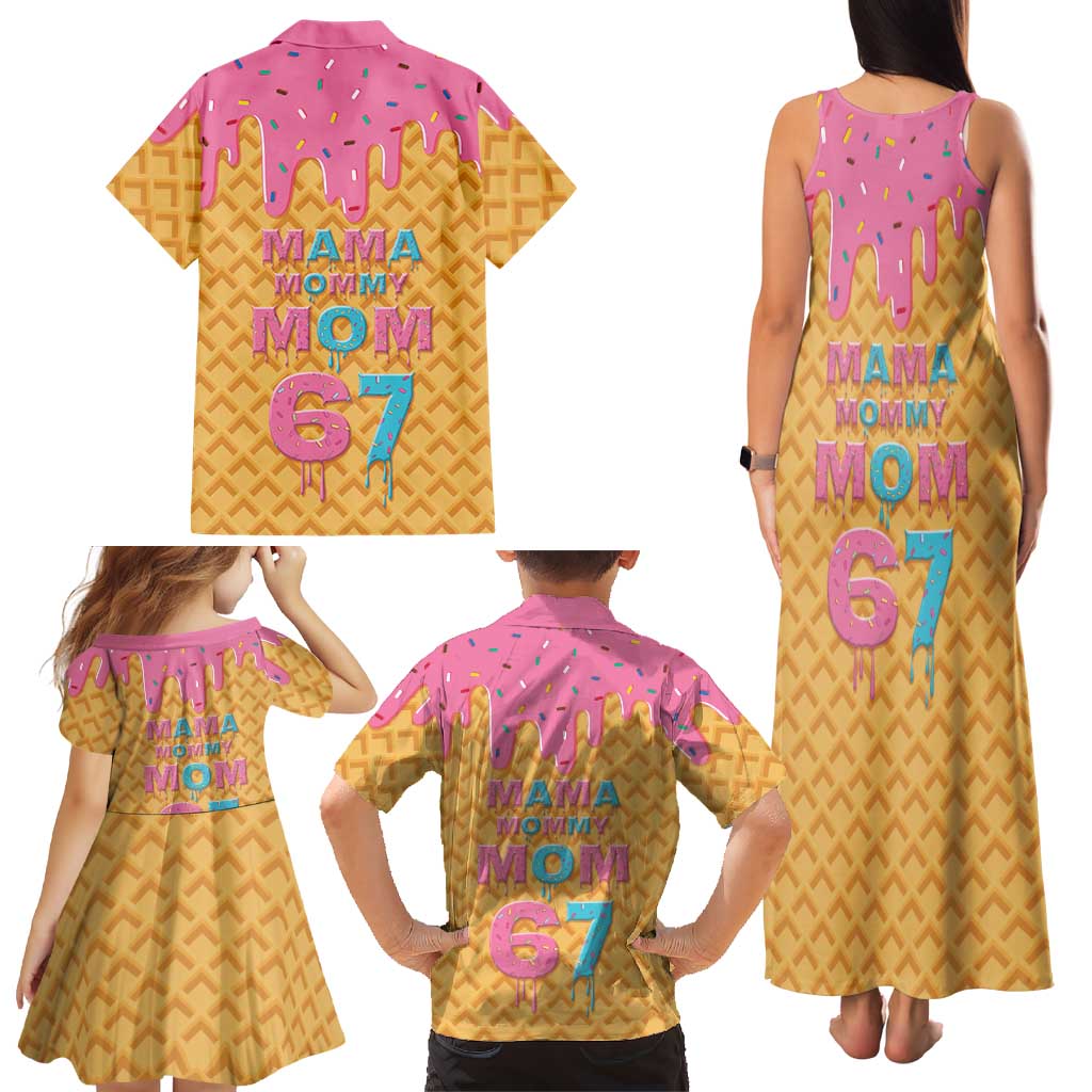 Mama Mommy Mom Six Seven 67 Family Matching Tank Maxi Dress and Hawaiian Shirt Sweet Dripping Style
