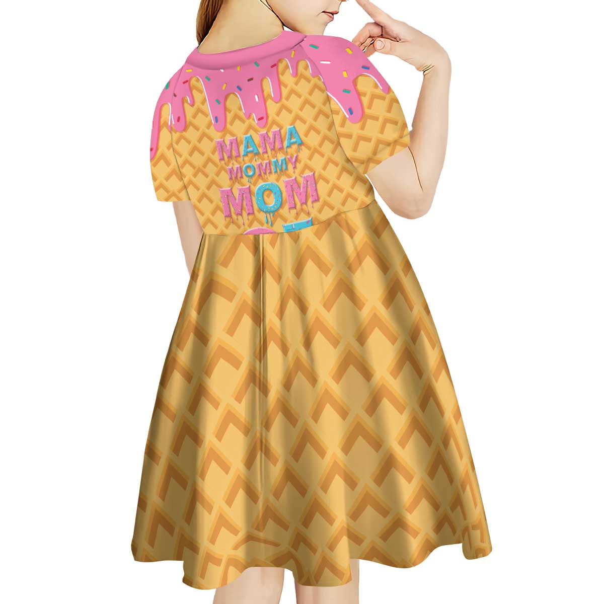 Mama Mommy Mom Six Seven 67 Kid Short Sleeve Dress Sweet Dripping Style - Wonder Print Shop