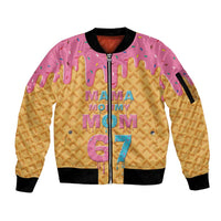 Mama Mommy Mom Six Seven 67 Sleeve Zip Bomber Jacket Sweet Dripping Style - Wonder Print Shop