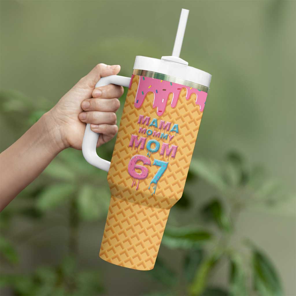 Mama Mommy Mom Six Seven 67 Tumbler With Handle Sweet Dripping Style - Wonder Print Shop