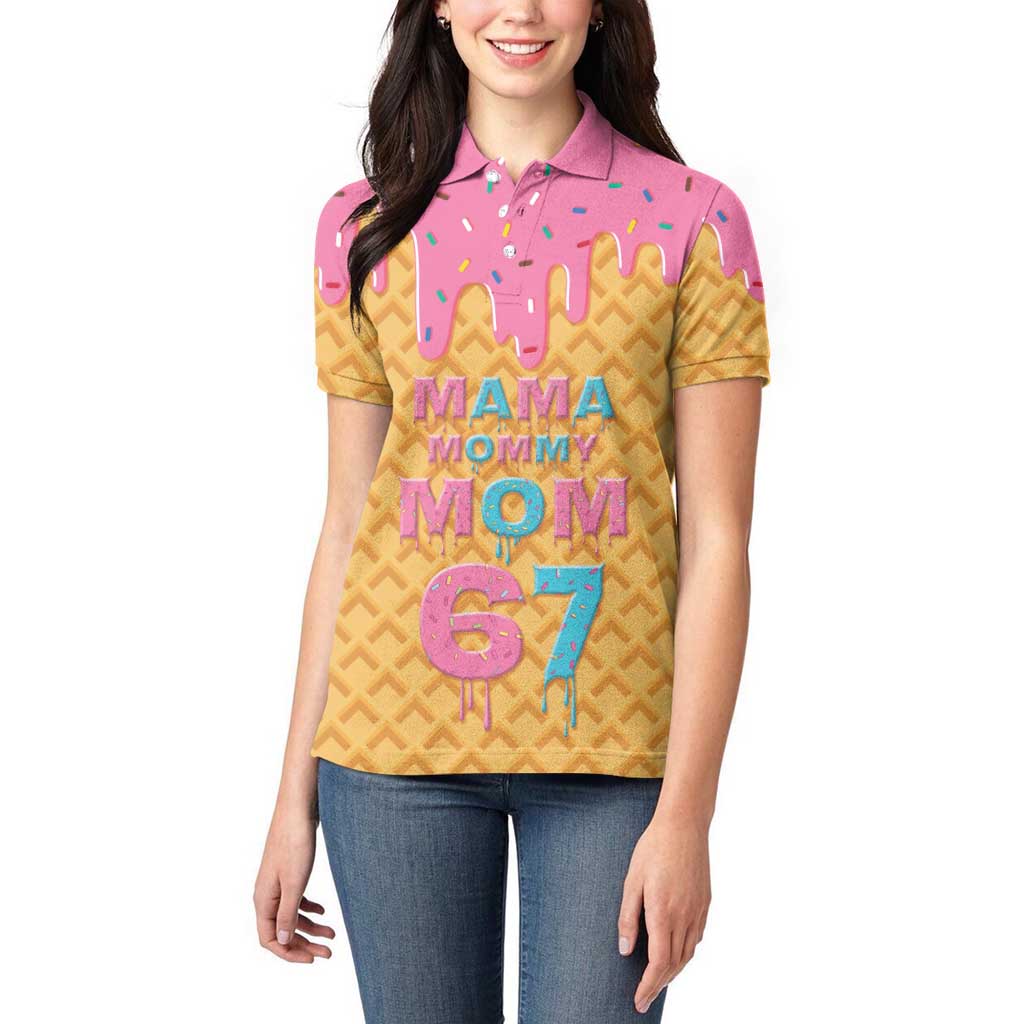 Mama Mommy Mom Six Seven 67 Women Polo Shirt Sweet Dripping Style - Wonder Print Shop
