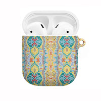 Indian Mandala Pattern AirPods Case Yellow Geometric Floral Mandala