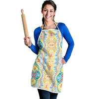 Indian Mandala Pattern Apron Yellow Geometric Floral Mandala