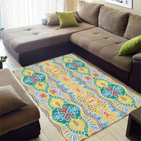 Indian Mandala Pattern Area Rug Yellow Geometric Floral Mandala