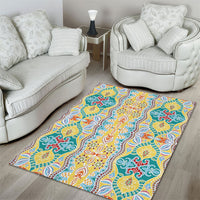 Indian Mandala Pattern Area Rug Yellow Geometric Floral Mandala