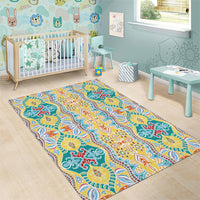 Indian Mandala Pattern Area Rug Yellow Geometric Floral Mandala