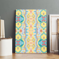 Indian Mandala Pattern Canvas Wall Art Yellow Geometric Floral Mandala