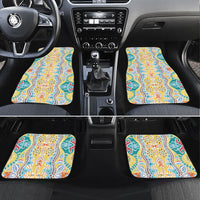 Indian Mandala Pattern Car Mats Yellow Geometric Floral Mandala