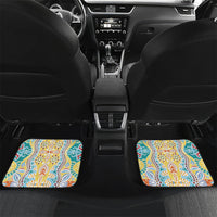 Indian Mandala Pattern Car Mats Yellow Geometric Floral Mandala