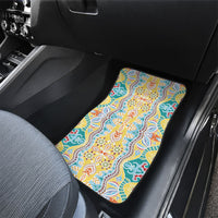 Indian Mandala Pattern Car Mats Yellow Geometric Floral Mandala
