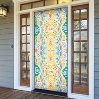 Indian Mandala Pattern Door Cover Yellow Geometric Floral Mandala