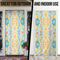 Indian Mandala Pattern Door Cover Yellow Geometric Floral Mandala