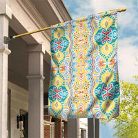 Indian Mandala Pattern Garden Flag Yellow Geometric Floral Mandala