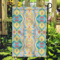 Indian Mandala Pattern Garden Flag Yellow Geometric Floral Mandala