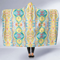 Indian Mandala Pattern Hooded Blanket Yellow Geometric Floral Mandala