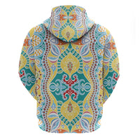 Indian Mandala Pattern Hoodie Yellow Geometric Floral Mandala
