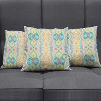 Indian Mandala Pattern Pillow Cover Yellow Geometric Floral Mandala