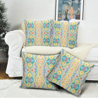 Indian Mandala Pattern Pillow Cover Yellow Geometric Floral Mandala
