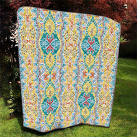 Indian Mandala Pattern Quilt Yellow Geometric Floral Mandala