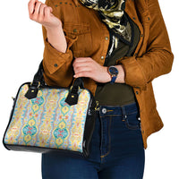 Indian Mandala Pattern Shoulder Handbag Yellow Geometric Floral Mandala
