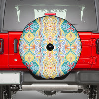 Indian Mandala Pattern Spare Tire Cover Yellow Geometric Floral Mandala