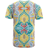 Indian Mandala Pattern T Shirt Yellow Geometric Floral Mandala