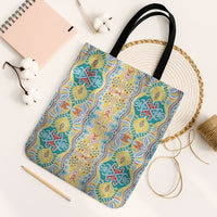 Indian Mandala Pattern Tote Bag Yellow Geometric Floral Mandala