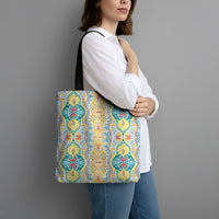 Indian Mandala Pattern Tote Bag Yellow Geometric Floral Mandala