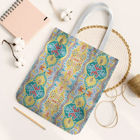 Indian Mandala Pattern Tote Bag Yellow Geometric Floral Mandala
