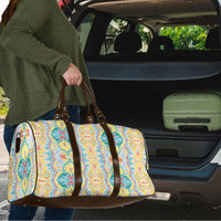 Indian Mandala Pattern Travel Bag Yellow Geometric Floral Mandala
