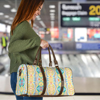 Indian Mandala Pattern Travel Bag Yellow Geometric Floral Mandala
