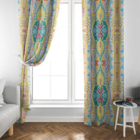 Indian Mandala Pattern Window Curtain Yellow Geometric Floral Mandala