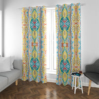 Indian Mandala Pattern Window Curtain Yellow Geometric Floral Mandala