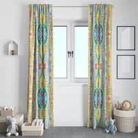 Indian Mandala Pattern Window Curtain Yellow Geometric Floral Mandala